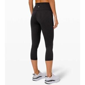 Lululemon Wunder Train High-Rise Crop 21” W6BFAS Size 4 Heather Black Activewear
